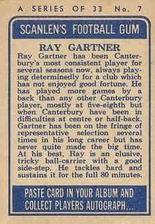 1964 Scanlens NRL #7 Ray Gartner Back